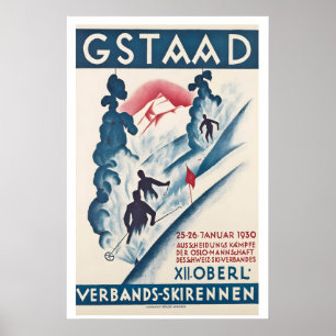 Gstaadt 1930 skiwedstrijd 25-26 januari 1930 poster
