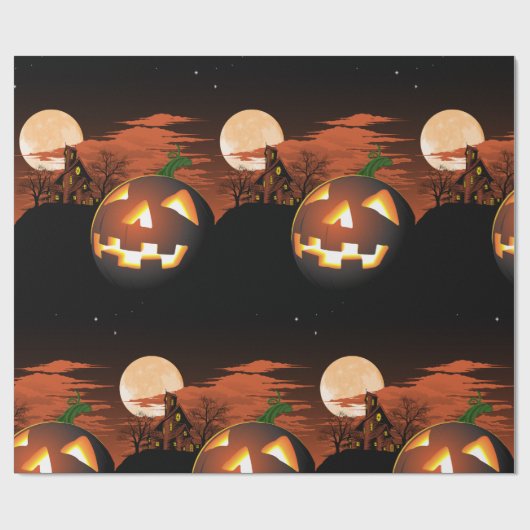 Gstromende Halloween Pumpkin Cadeaupapier (Vlak)