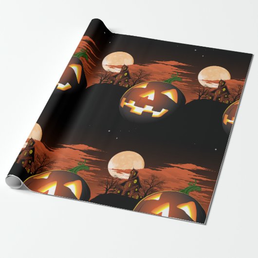 Gstromende Halloween Pumpkin Cadeaupapier (Uitgerold)