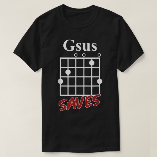 Gsus guitar redt grappige geschenken 975 t-shirt (Design voorkant)