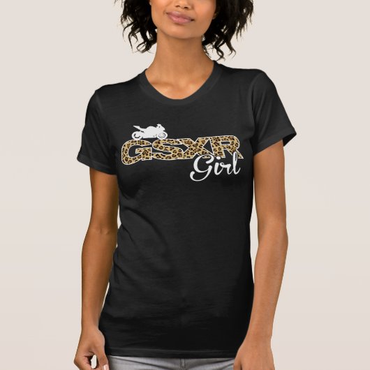GSXR Girl-Leopard met backprint T-shirt (Voorkant)