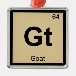 Gt - Geitenvlees Chemie Periodiek Systeem Symbool Metalen Ornament