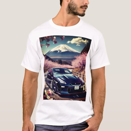 GT-R Japan nissan japanese car initial D drift T-shirt (Voorkant)