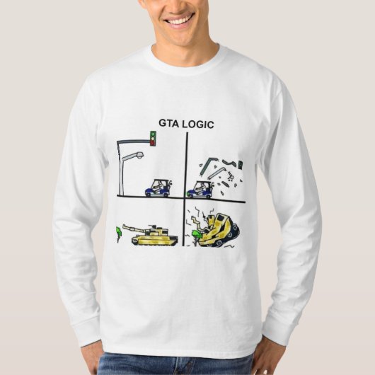GTA Logic meme-outfit | Funny Gamer Gear T-shirt (Voorkant)