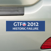 GTFO 2012 Historisch falen Bumpersticker (Op auto)