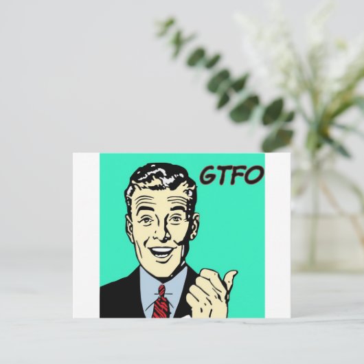 GTFO Guy Briefkaart (Staand voorkant)