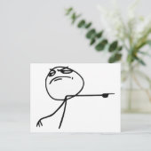 GTFO haalt Guy Rage Face Comee Meme uit Briefkaart (Staand voorkant)