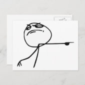 GTFO haalt Guy Rage Face Comee Meme uit Briefkaart (Voorkant / Achterkant)