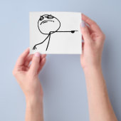 GTFO haalt Guy Rage Face Comee Meme uit Flyer (Hand)