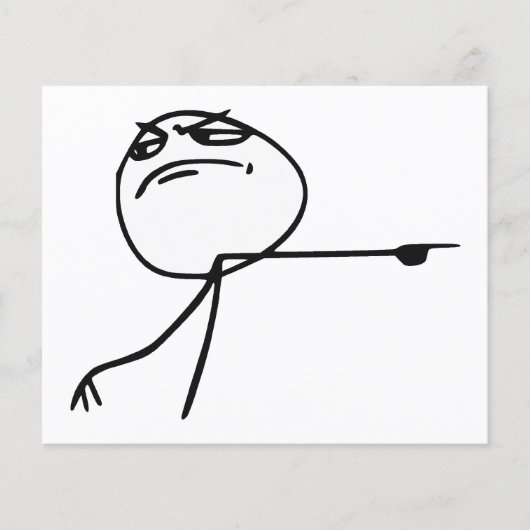 GTFO haalt Guy Rage Face Comee Meme uit Flyer (Voorkant)