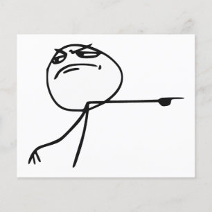 GTFO haalt Guy Rage Face Comee Meme uit Flyer