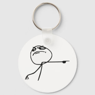 GTFO haalt Guy Rage Face Comee Meme uit Sleutelhanger
