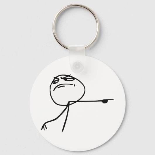 GTFO haalt Guy Rage Face Comee Meme uit Sleutelhanger (Voorkant)