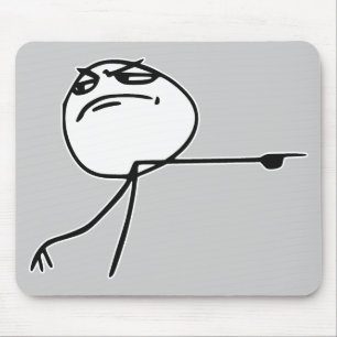 GTFO komt uit Guy Rage Face Comee Meme Muismat