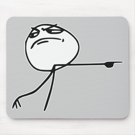 GTFO komt uit Guy Rage Face Comee Meme Muismat (Voorkant)