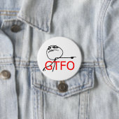 GTFO komt uit Guy Rage Face Comee Meme Ronde Button 7,6 Cm (In situ)