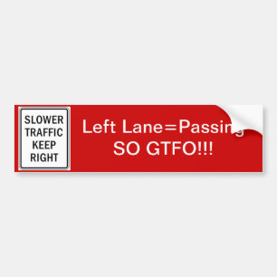 GTFO Passende Lane Bumpersticker