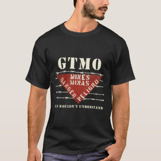 gtmo landmijn prikkeldraad teken guantanamo bay cl t-shirt