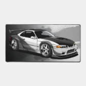 GTO Racing Car, Modern Slank zwart en wit Bureaumat (Voorkant)