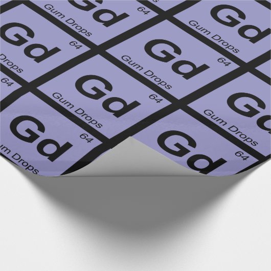 Gu - Gum Drops Chemistry Periodic Table Symbol Cadeaupapier (Hoek)