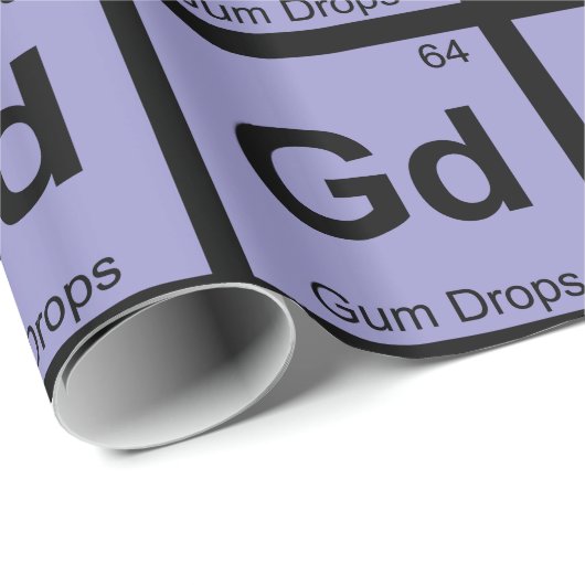 Gu - Gum Drops Chemistry Periodic Table Symbol Cadeaupapier (Rol Hoek)