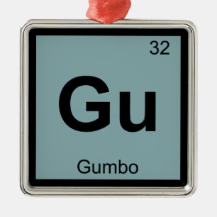 Gu - Gumbo Chemistry Periodic Table Symbol Metalen Ornament