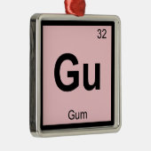 Gu - Tabelsymbool voor de chemie van de tandheelku Metalen Ornament (Rechts)