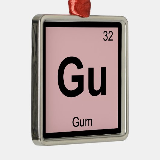 Gu - Tabelsymbool voor de chemie van de tandheelku Metalen Ornament (Rechts)