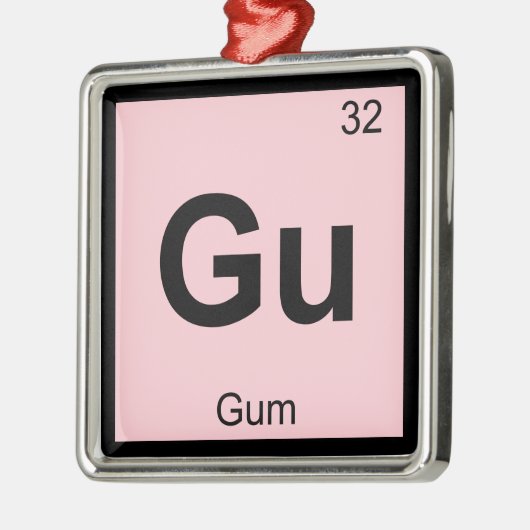 Gu - Tabelsymbool voor de chemie van de tandheelku Metalen Ornament (Links)