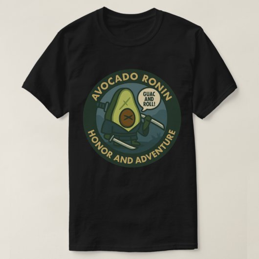 Guac And Roll Samurai Avocado Graphic T-shirt (Design voorkant)