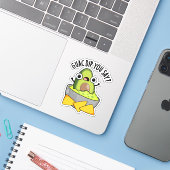Guac Dip Je zegt Grappige Guacamole Dip Pun Sticker (Laptop met iPhone)