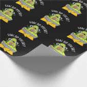 Guac Dip You Say Funny Guacamole Dip Pun Dark BG Cadeaupapier (Hoek)