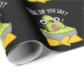 Guac Dip You Say Funny Guacamole Dip Pun Dark BG Cadeaupapier (Rol Hoek)