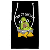 Guac Dip You Say Funny Guacamole Dip Pun Dark BG Klein Cadeauzakje (Voorkant)