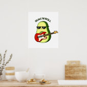 Guac en Roll Cute Rocker Avocado PUn Poster (Keuken)