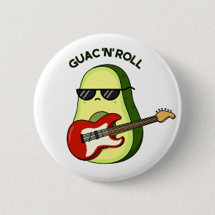 Guac en Roll Cute Rocker Avocado PUn Ronde Button 5,7 Cm