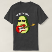 Guac en Roll Funny Rocker Avocado pun Dark BG T-shirt (Design voorkant)