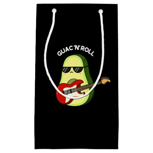 Guac En Roll Grappige Avocado Pun Donker BG Klein Cadeauzakje (Voorkant)