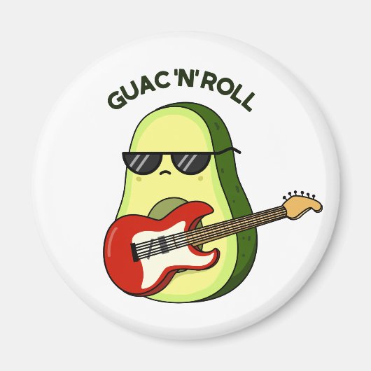 Guac en Roll Grappige avocado woordspeling Magneet (Voorkant)