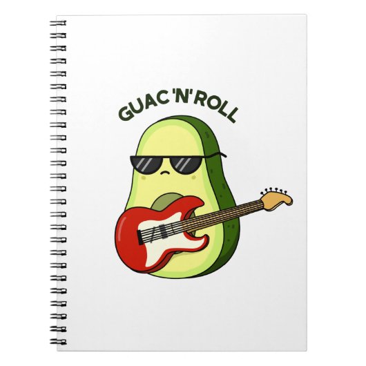 Guac en Roll Grappige avocado woordspeling Notitieboek (Voorkant)