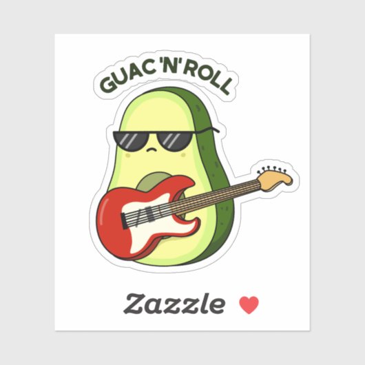Guac en Roll Grappige avocado woordspeling Sticker (Vel)