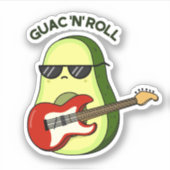 Guac en Roll Grappige avocado woordspeling Sticker (Voorkant)