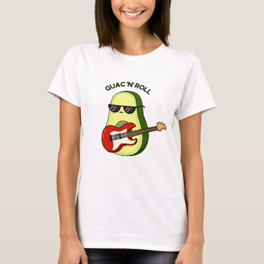 Guac en Roll Grappige avocado woordspeling T-shirt (Voorkant)