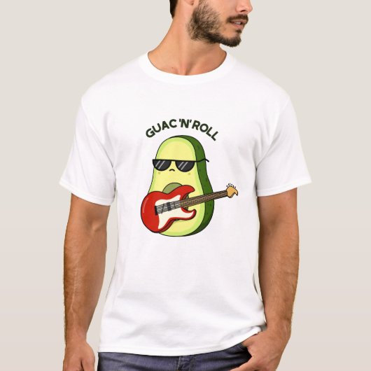 Guac en Roll Grappige avocado woordspeling T-shirt (Voorkant)