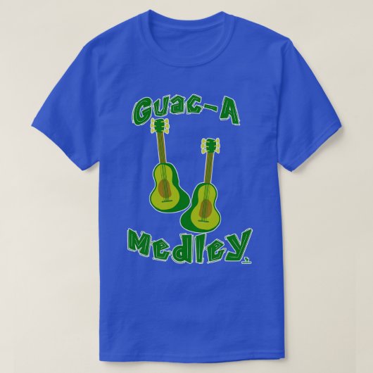 Guac Medley Guacamole Avocado gitaar slogan T-shirt (Design voorkant)