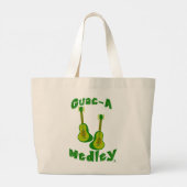 Guac Medley Guacamole Avocado Leuke gitaar kunst Grote Tote Bag (Achterkant)