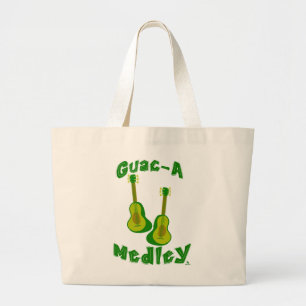 Guac Medley Guacamole Avocado Leuke gitaar kunst Grote Tote Bag