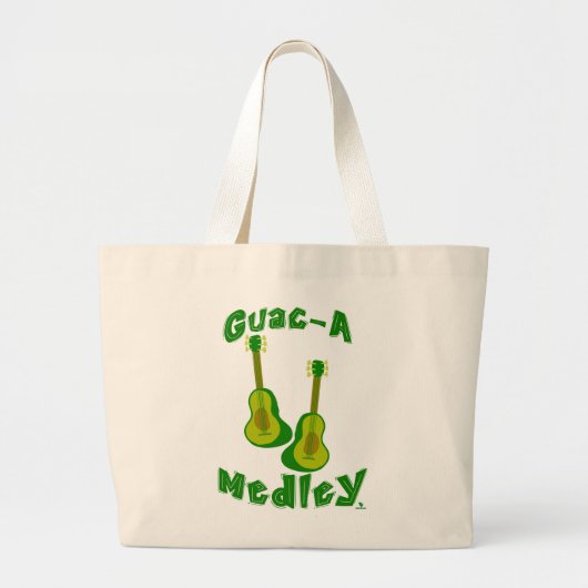Guac Medley Guacamole Avocado Leuke gitaar kunst Grote Tote Bag (Voorkant)