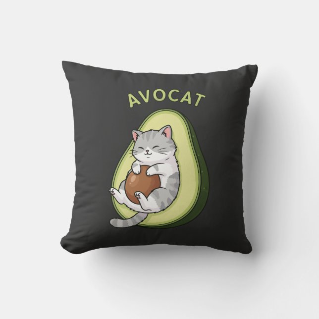 Guac Meow-modus Kussen (Voorkant)
