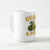 🥑 Guac & Roll – Grappig Avocado Foodie T-shirt Koffiemok (Voorkant links)